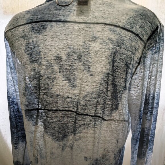 Boho-Chic French Linen Tie Dye Tunic, Sunday, sz XXL, Starry Blue Color - Picture 9 of 12